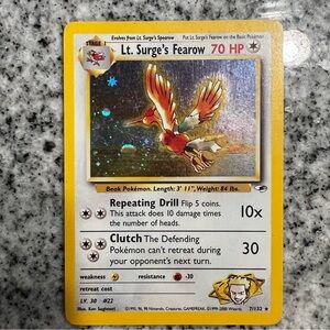 Pokémon Lt. Surge’s Fearow Holo – Gym Heroes 7/132 Vintage WOTC